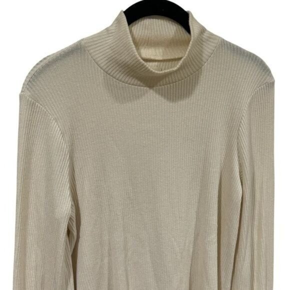 Madewell Ivory Ribbed Cowl Neck Lightweight Long Capsule Holiday Cabincore S - Picture 3 of 10